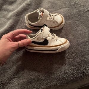 Nike Kids White and Brown Sneakers